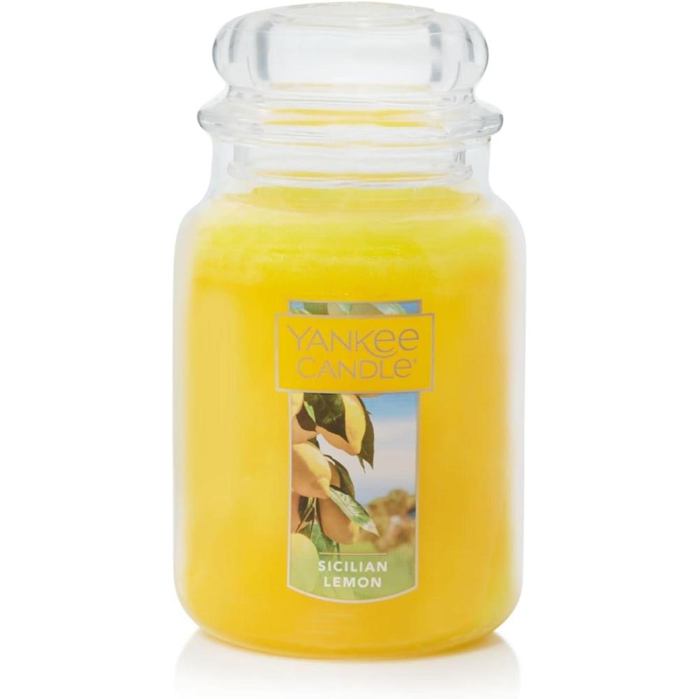 imageYankee Candle Sun ampamp Sand Scented Classic 22oz Large Jar Single Wick Candle Over 110 Hours of Burn TimeSicilian Lemon