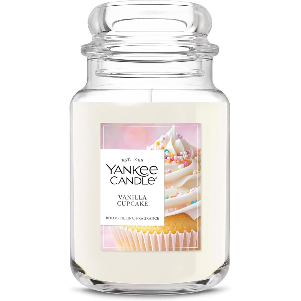 imageYankee Candle Vanilla Cupcake Scented Candle 22oz Large Jar with up to 150 Hour Burn Time Giftable BirthdaysVanilla Cupcake