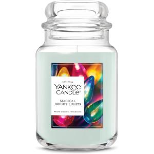 Yankee Candle Balsam & Cedar, Holiday Scented Candle, 22oz Large Jar with up to 150 Hour Burn Time, Giftable(Magical Bright Lights)