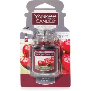 Yankee Candle Car Air Fresheners, Hanging Car Jar® Ultimate Black Cherry Scented, Neutralizes Odors Up To 30 Days(Black Cherry)