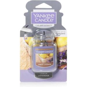 Yankee Candle Car Air Fresheners, Hanging Car Jar® Ultimate Black Cherry Scented, Neutralizes Odors Up To 30 Days(Lemon Lavender)