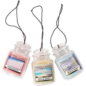 Yankee Candle Car Air Fresheners, Hanging Car Jar® Ultimate Black Cherry Scented, Neutralizes Odors Up To 30 Days(Pink Sands  Beach Walk  Sun & Sands)