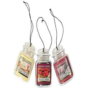 Yankee Candle Car Air Fresheners, Hanging Car Jar® Ultimate Black Cherry Scented, Neutralizes Odors Up To 30 Days(Vanilla Cupcake  Black Cherry  Home Sweet Home)