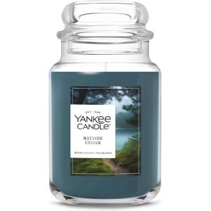 Yankee Candle Clean Cotton, Scented Candle, 22oz Large Jar with up to 150 Hour Burn Time, Giftable, Birthdays(Bayside Cedar)