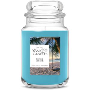 Yankee Candle Clean Cotton, Scented Candle, 22oz Large Jar with up to 150 Hour Burn Time, Giftable, Birthdays(Beach Escape)