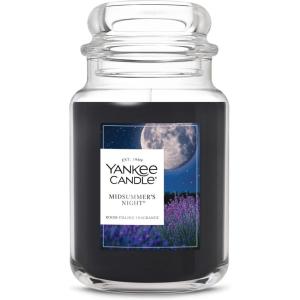 Yankee Candle Clean Cotton, Scented Candle, 22oz Large Jar with up to 150 Hour Burn Time, Giftable, Birthdays(MidSummer’s Night)