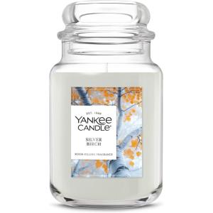 Yankee Candle Clean Cotton, Scented Candle, 22oz Large Jar with up to 150 Hour Burn Time, Giftable, Birthdays(Silver Birch)