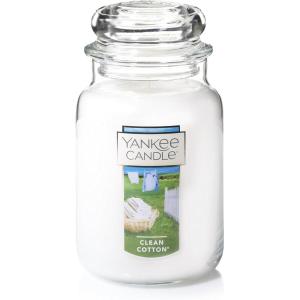 Yankee Candle Clean Cotton Scented, Large 22oz Jar Candle with Premium Paraffin-Grade Wax, Long Burn Time, Ideal for Gifts and Home Decor(Classic Large Jar)