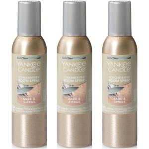 Yankee Candle Concentrated Air Freshener Room Spray, Odor Eliminator for Home, Bathroom, Sage & Citrus, 1.5 Oz (Pack of 3)