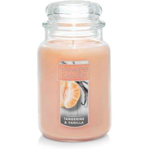 Yankee Candle French Vanilla Scented Classic 22oz Large Jar Single Wick Candle Over 110 Hour Burn Time Ideal for Entertaining Personal Relaxation Gifting(Tangerine & Vanilla)
