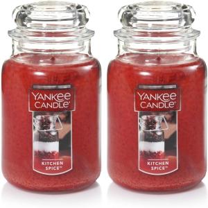 Yankee Candle Kitchen Spice Scented Classic 22oz Large Jar Single Wick Over 110 Hours of Burn Time Ideal for Home Celebrations Gifting(Kitchen Spice)