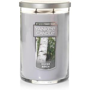 Yankee Candle Large Tumbler Scented Candle with up to 80 Hour Burn Time, Premium Plant Wax Blend for Consistent Burn, 20 oz Tumbler Candle with Room Filling Fragrance, Dried Lavender & Oak(Silver Birch)