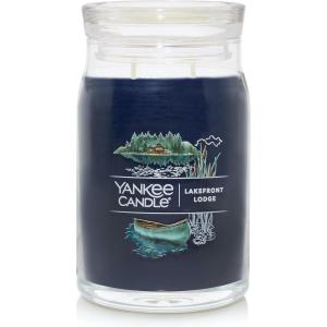 Yankee Candle Large Tumbler Scented Candle with up to 80 Hour Burn Time, Premium Plant Wax Blend for Consistent Burn, 20 oz Tumbler Candle with Room Filling Fragrance, Sicilian Lemon(Lakefront Lodge)