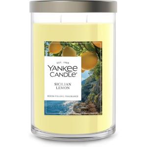 Yankee Candle Large Tumbler Scented Candle with up to 80 Hour Burn Time, Premium Plant Wax Blend for Consistent Burn, 20 oz Tumbler Candle with Room Filling Fragrance, Sicilian Lemon(Sicilian Lemon)