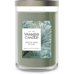 Yankee Candle Large Tumbler Scented Candle with up to 80 Hour Burn Time, Premium Plant Wax Blend for Consistent Burn, 20 oz Tumbler Candle with Room Filling Fragrance, Dried Lavender & Oak(Silver Sage & Pine)