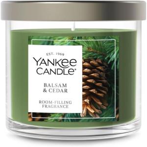 Yankee Candle Large Tumbler Scented Candle with up to 80 Hour Burn Time, Premium Plant Wax Blend for Consistent Burn, 20 oz Tumbler Candle with Room Filling Fragrance, Dried Lavender & Oak(Balsam & Cedar)