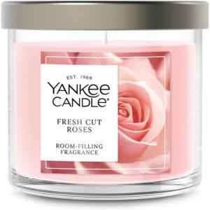 Yankee Candle Large Tumbler Scented Candle with up to 80 Hour Burn Time, Premium Plant Wax Blend for Consistent Burn, 20 oz Tumbler Candle with Room Filling Fragrance, Fresh Cut Roses(Fresh Cut Roses)