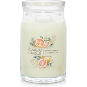 Yankee Candle Large Tumbler Scented Candle with up to 80 Hour Burn Time, Premium Plant Wax Blend for Consistent Burn, 20 oz Tumbler Candle with Room Filling Fragrance, Bayside Cedar(White Spruce & Grapefruit)