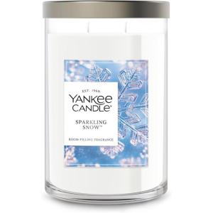 Yankee Candle Large Tumbler Scented Candle with up to 80 Hour Burn Time, Premium Plant Wax Blend for Consistent Burn, 20 oz Tumbler Candle with Room Filling Fragrance, Cherries on Snow(Sparkling Snow)