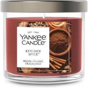 Yankee Candle Medium Pillar Scented Candle with up to 115 Hour Burn Time, Premium Plant Wax Blend for Consistent Burn, 14.25 oz Pillar Candle with Room Filling Fragrance, Pumpkin Banana Scone(Kitchen Spice)