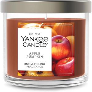 Yankee Candle Medium Pillar Scented Candle with up to 115 Hour Burn Time, Premium Plant Wax Blend for Consistent Burn, 14.25 oz Pillar Candle with Room Filling Fragrance, Pumpkin Banana Scone(Apple Pumpkin)