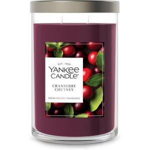 Yankee Candle Medium Pillar Scented Candle with up to 115 Hour Burn Time, Premium Plant Wax Blend for Consistent Burn, 14.25 oz Pillar Candle with Room Filling Fragrance, Pink Sands(Cranberry Chutney)