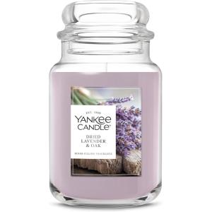 Yankee Candle Midnight Jasmine, Scented Candle, 22oz Large Jar with up to 150 Hour Burn Time, Giftable(Dried Lavender & Oak)