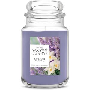 Yankee Candle Midnight Jasmine, Scented Candle, 22oz Large Jar with up to 150 Hour Burn Time, Giftable(Lavender Vanilla)