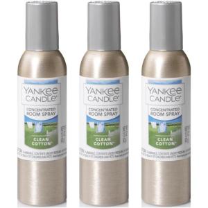 Yankee Candle Room Spray Mystery Box – 4 Pack Assorted Scents – Long Lasting Home & Car Air Freshener, Odor Eliminator, Room Deodorizer, 1.5 oz Each (4 Sprays Total)(Clean Cotton)