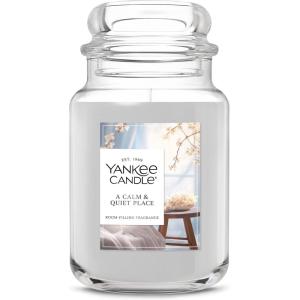 Yankee Candle Sage & Citrus, Scented Candle, 22oz Large Jar with up to 150 Hour Burn Time, Giftable, Birthdays(A Calm & Quiet Place)