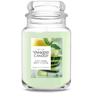 Yankee Candle Sage & Citrus, Scented Candle, 22oz Large Jar with up to 150 Hour Burn Time, Giftable, Birthdays(Cucumber Mint Cooler)