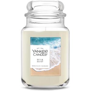 Yankee Candle Sage & Citrus, Scented Candle, 22oz Large Jar with up to 150 Hour Burn Time, Giftable, Birthdays(Sun & Sand)