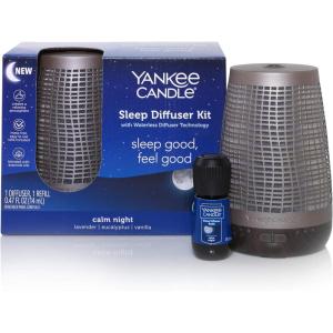 Yankee Candle Sleep Diffuser Kit | Bronze, Includes Diffuser for Essential Oils and Calm Night Fragrance Oil Refill, Up to 30 Nights of Relaxing Fragrance(Bronze Weave)