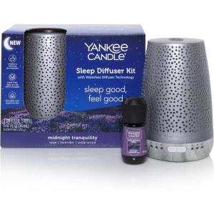 Yankee Candle Sleep Diffuser Kit | Bronze, Includes Diffuser for Essential Oils and Calm Night Fragrance Oil Refill, Up to 30 Nights of Relaxing Fragrance(Silver Dots)