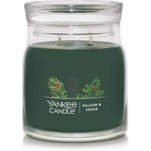 Yankee Candle Studio Scented Candle with up to 50 Hour Burn Time, Premium Plant Wax Blend for Consistent Burn, 10 oz Jar Candle with Room Filling Fragrance, Amber & Sandalwood(Balsam & Cedar)