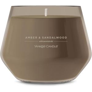 Yankee Candle Studio Scented Candle with up to 50 Hour Burn Time, Premium Plant Wax Blend for Consistent Burn, 10 oz Jar Candle with Room Filling Fragrance, Amber & Sandalwood(Amber & Sandalwood)
