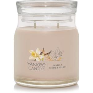 Yankee Candle Studio Scented Candle with up to 50 Hour Burn Time, Premium Plant Wax Blend for Consistent Burn, 10 oz Jar Candle with Room Filling Fragrance, Amber & Sandalwood(Vanilla Crème Brûlée)