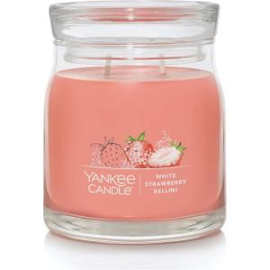 Yankee Candle Studio Scented Candle with up to 50 Hour Burn Time, Premium Plant Wax Blend for Consistent Burn, 10 oz Jar Candle with Room Filling Fragrance, Iced Berry Lemonade(White Strawberry Bellini)
