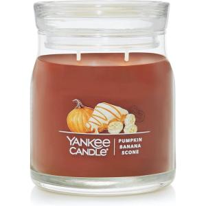 Yankee Candle Studio Scented Candle with up to 50 Hour Burn Time, Premium Plant Wax Blend for Consistent Burn, 10 oz Jar Candle with Room Filling Fragrance, Spiced Pumpkin(Pumpkin Banana Scone)