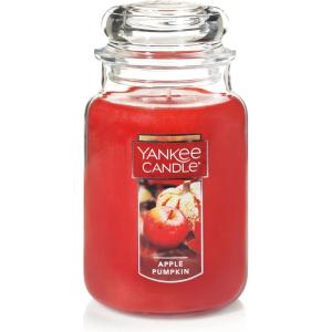 Yankee Candle Sugared Cinnamon Apple Scented, Classic 22oz Large Jar Single Wick Aromatherapy Candle, Over 110 Hours of Burn Time, Perfect for Fall and Autumn Home Décor(Apple Pumpkin)