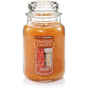 Yankee Candle Sugared Cinnamon Apple Scented, Classic 22oz Large Jar Single Wick Aromatherapy Candle, Over 110 Hours of Burn Time, Perfect for Fall and Autumn Home Décor(Harvest)