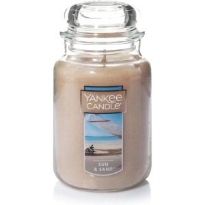 Yankee Candle Sun & Sand Scented, Classic 22oz Large Jar Single Wick Candle, Over 110 Hours of Burn Time(Sun & Sand)