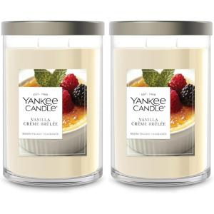 Yankee Candle Large Tumbler Scented Candle with up to 80 Hour Burn Time, Premium Plant Wax Blend for Consistent Burn, 20 oz Tumbler Candle with Room Filling Fragrance, Vanilla Cupcake(Vanilla Crème Brulée)