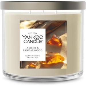 Yankee Candle Large Tumbler Scented Candle with up to 80 Hour Burn Time, Premium Plant Wax Blend for Consistent Burn, 20 oz Tumbler Candle with Room Filling Fragrance, Vanilla Cupcake(Amber & Sandalwood)