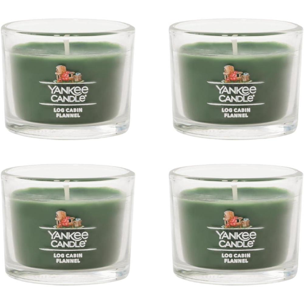 imageYankee Candle Minis Jar Shimmering Christmas Tree 13 OZ Pack of 6Log Cabin Flannel
