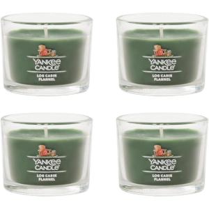 Yankee Candle Minis Jar, Shimmering Christmas Tree, 1.3 OZ (Pack of 6)(Log Cabin Flannel)