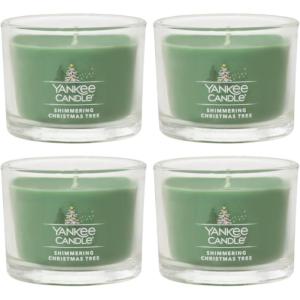 Yankee Candle Minis Jar, Shimmering Christmas Tree, 1.3 OZ (Pack of 6)(Shimmering Christmas Tree)